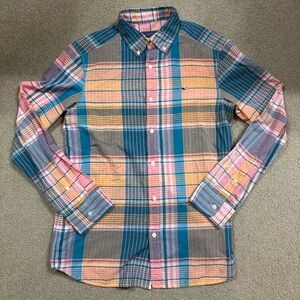 Vineyard Vines Blue and Pink Madras Plaid Men's Shirt